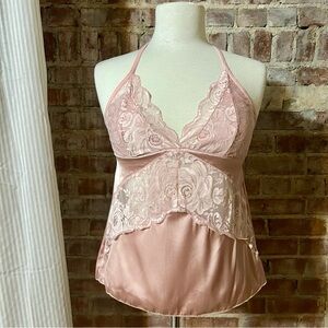 Pink Floral Lace Women's Tank -Size S -TP40
